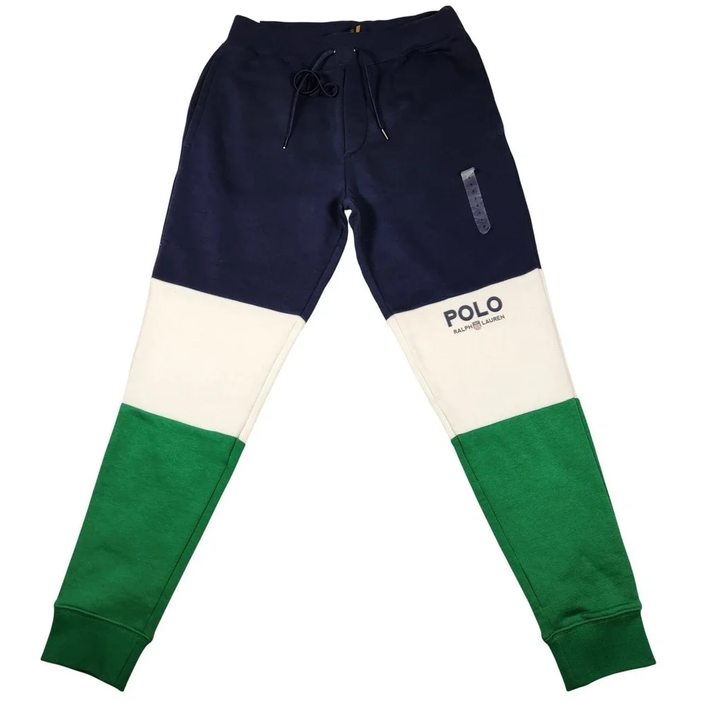 Ralph Lauren Color Block Jogger Sweatpants Navy White‎ Green Size S $175 New